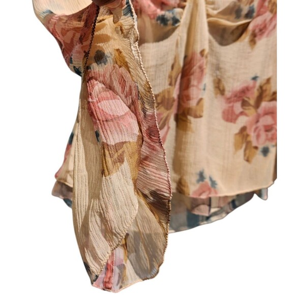 VTG Y2K The Limited Womens M 100% Silk Floral Top Fairy Ethereal Sheer Romantic - Picture 7 of 15